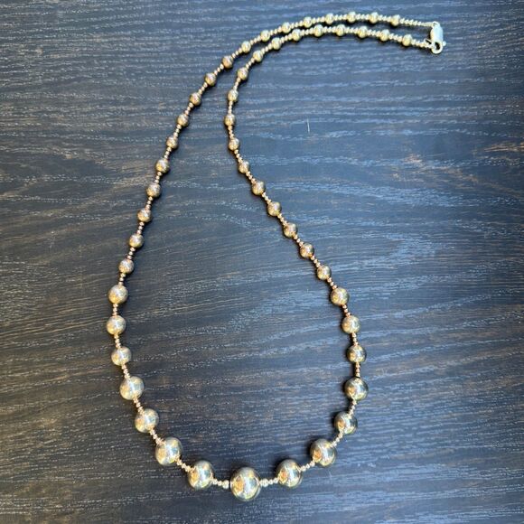 32" Vintage Desert Pearls Sterling Silver Necklace Graduated Bead 925 LONG - Picture 8 of 16